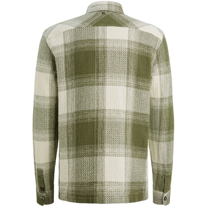 Long Sleeve Shirt Dobby Mattweave - Groen Dessin