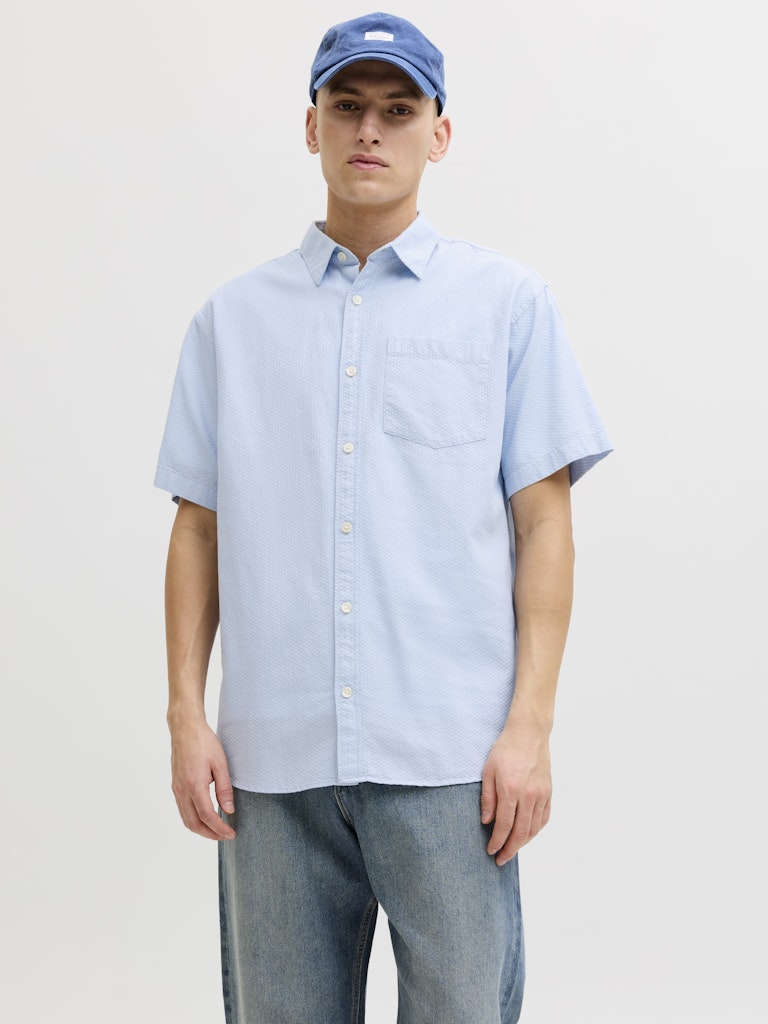Jornantucket Dobby Shirt Ss - Lichtblauw