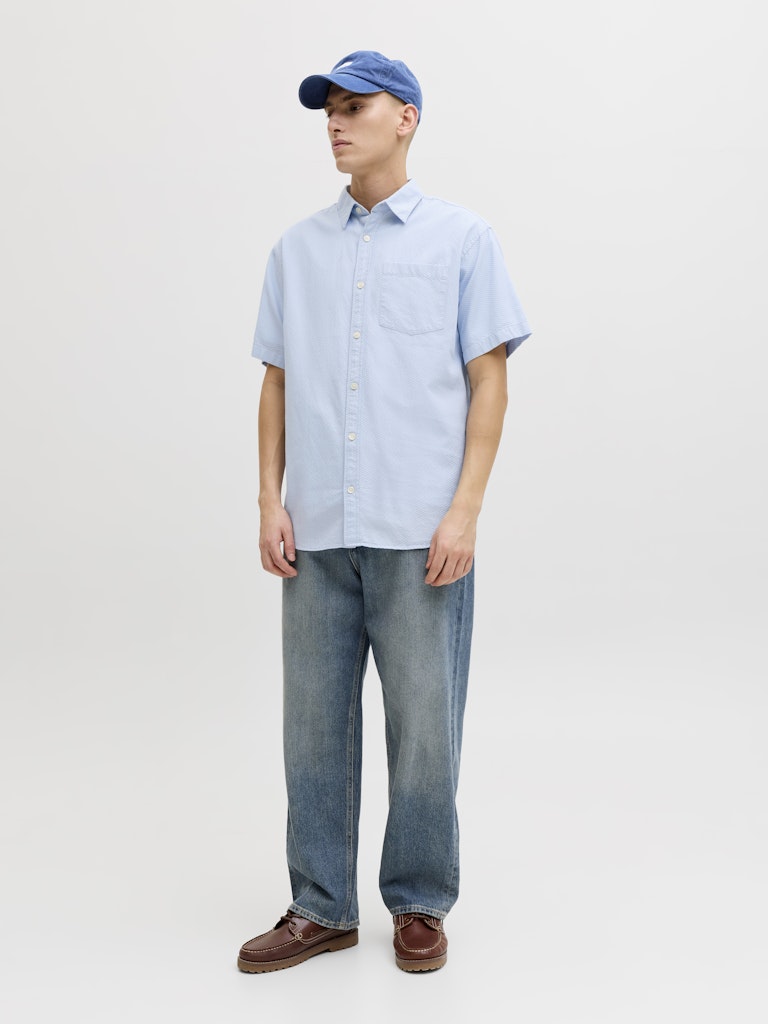Jornantucket Dobby Shirt Ss - Lichtblauw