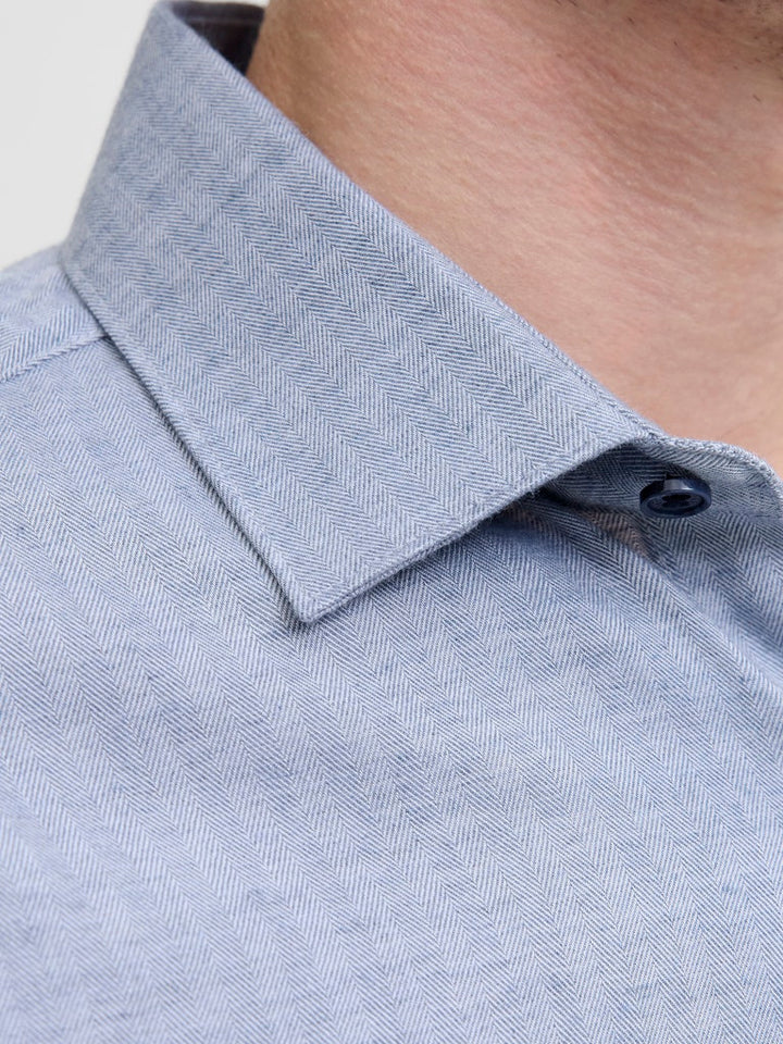 Jprblaparker Melange L/s Shirt Bf Sn - Lichtblauw