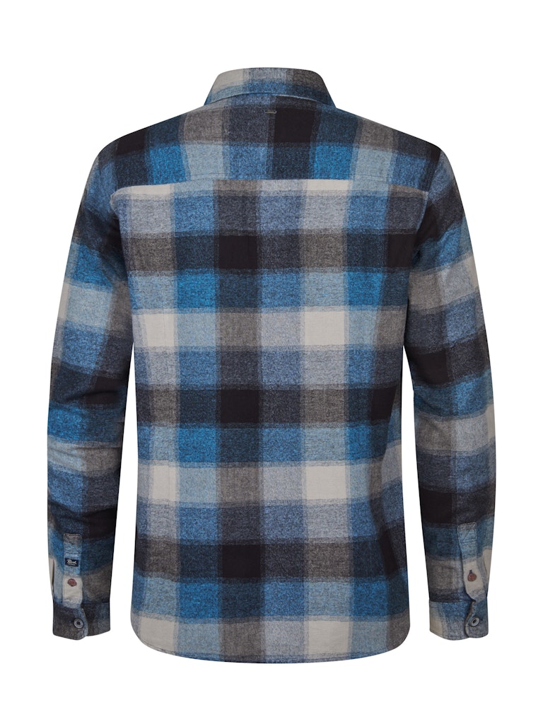Men Shirt Long Sleeve Check - Lichtblauw