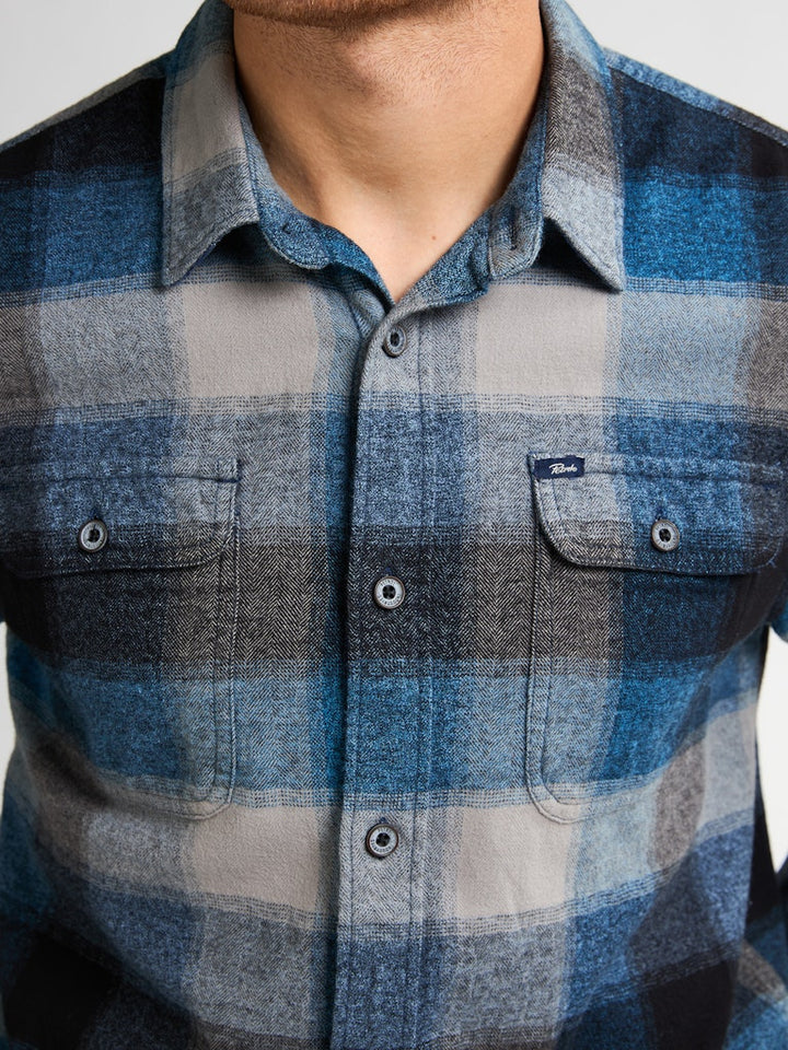 Men Shirt Long Sleeve Check - Lichtblauw