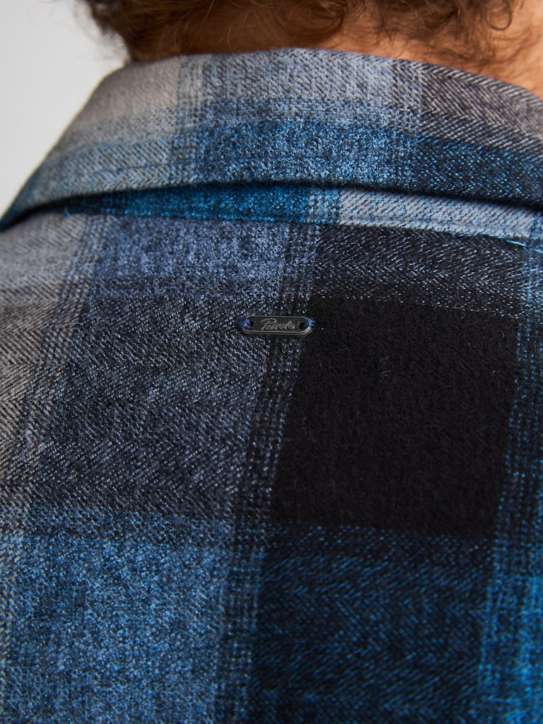 Men Shirt Long Sleeve Check - Lichtblauw