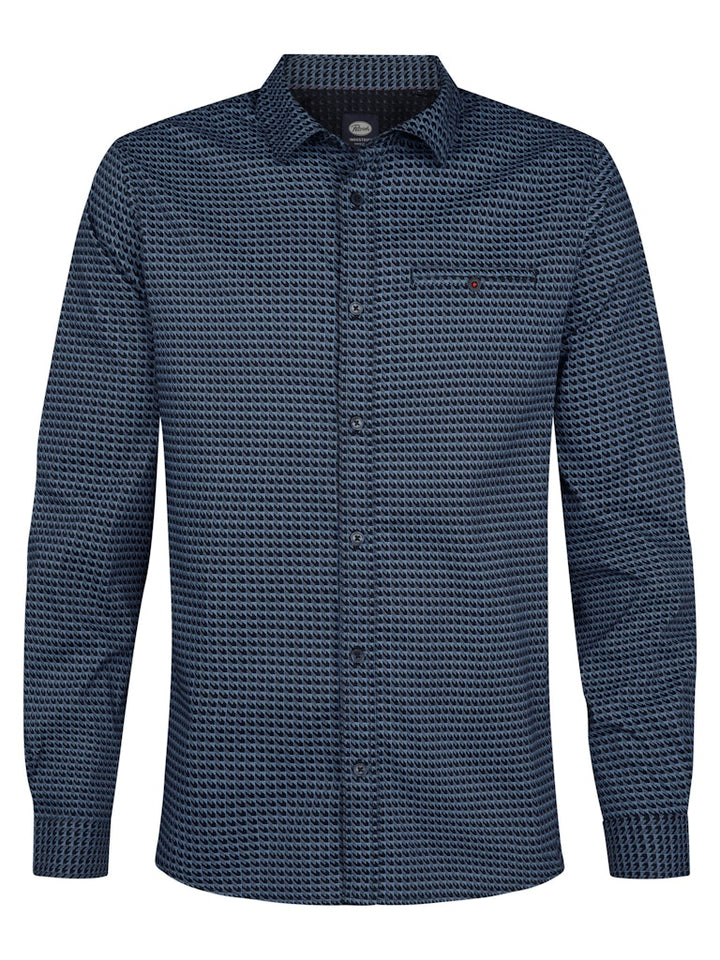 Men Shirt Long Sleeve Aop - Lichtblauw