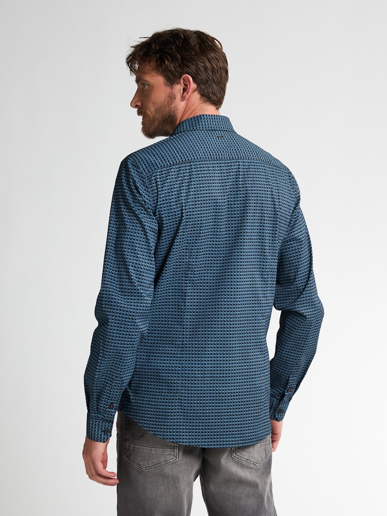 Men Shirt Long Sleeve Aop - Lichtblauw