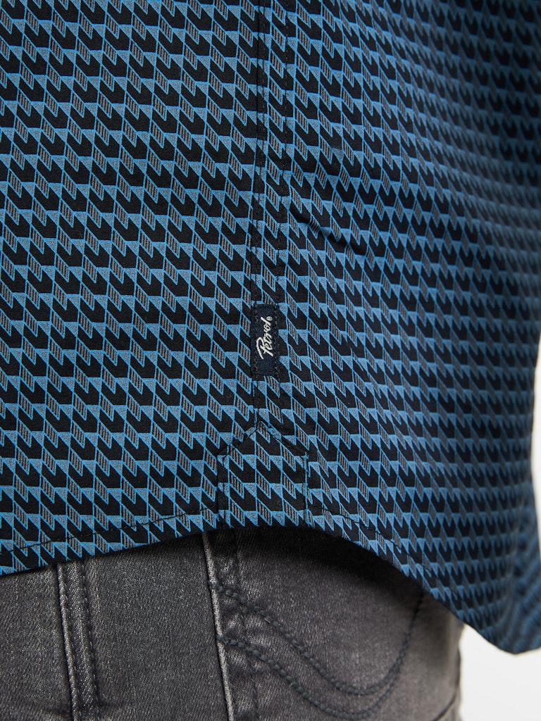 Men Shirt Long Sleeve Aop - Lichtblauw