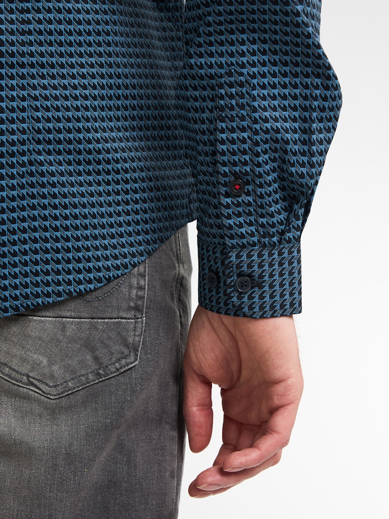 Men Shirt Long Sleeve Aop - Lichtblauw