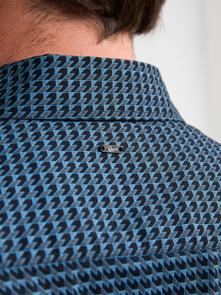 Men Shirt Long Sleeve Aop - Lichtblauw