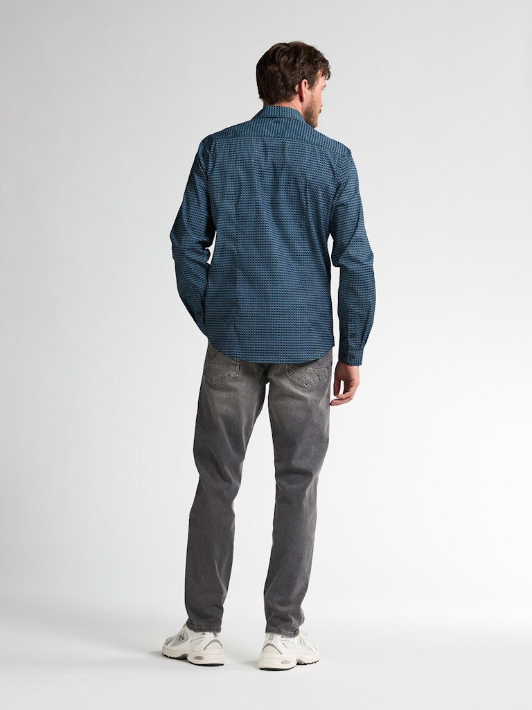 Men Shirt Long Sleeve Aop - Lichtblauw