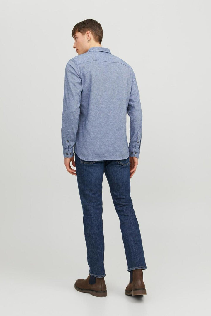 Jjeclassic Melange Shirt Ls Sn - Blue Denim