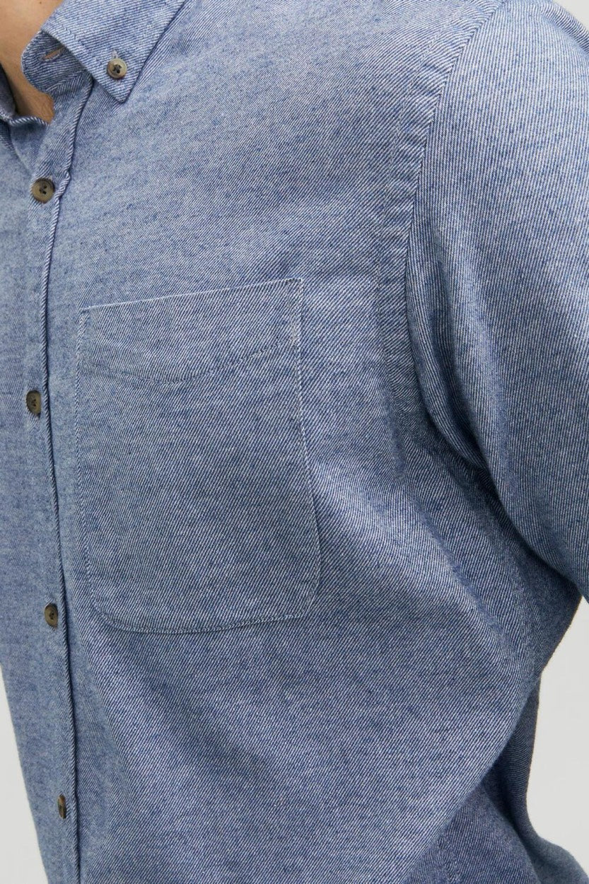 Jjeclassic Melange Shirt Ls Sn - Blue Denim