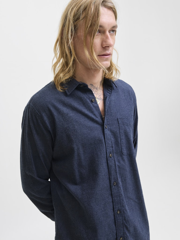 Jjeclassic Melange Shirt L/s Noos - Navy
