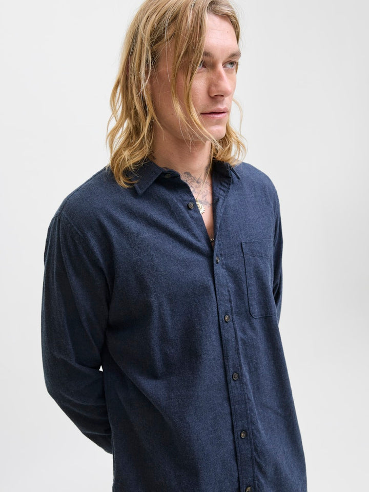 Jjeclassic Melange Shirt L/s Noos - Navy