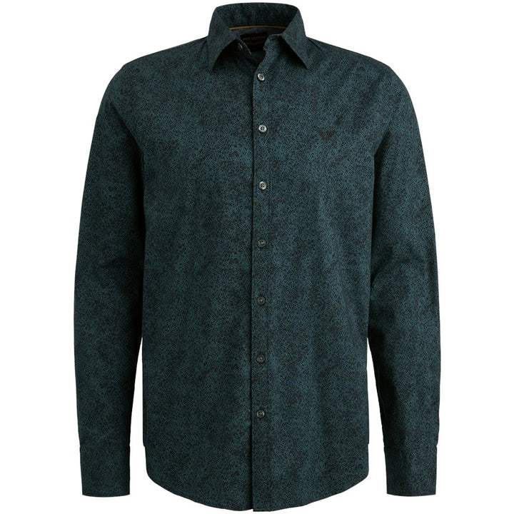 Long Sleeve Shirt Print On Ctn/lyc - Navy