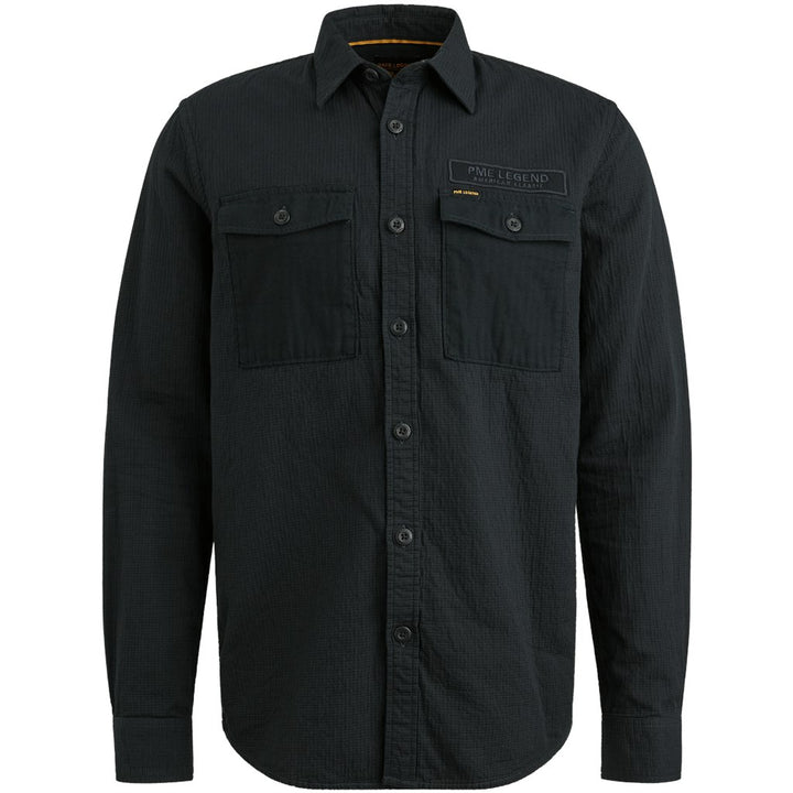 Long Sleeve Shirt Quilt Poplin - Navy