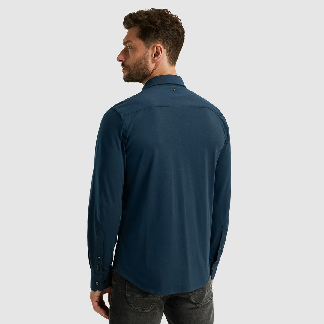 Long Sleeve Shirt Satin Jersey - Navy