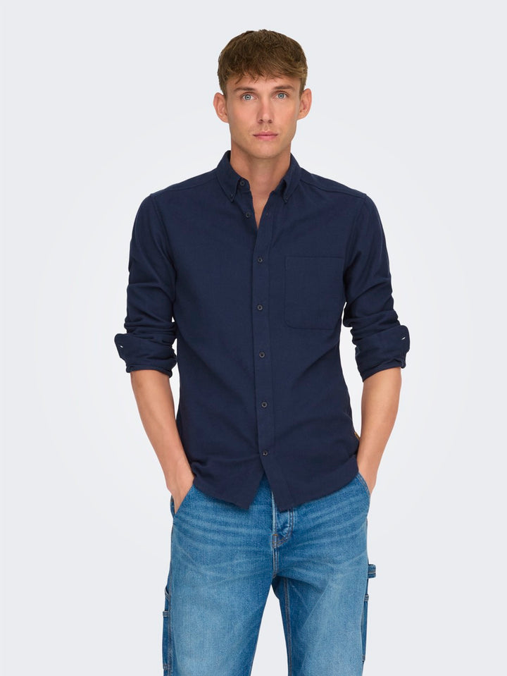 Onsgudmund Slim 1-pkt Solid Shirt N - Navy