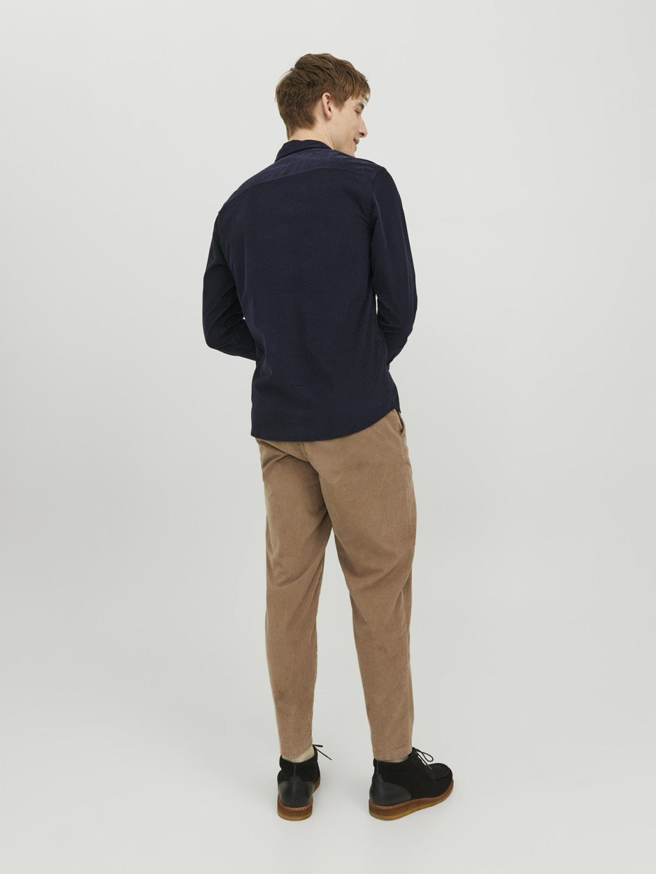 Jjeclassic Cord Shirt Ls Sn - Navy