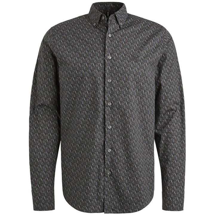 Long Sleeve Shirt Print On Poplin - Blauw Dessin