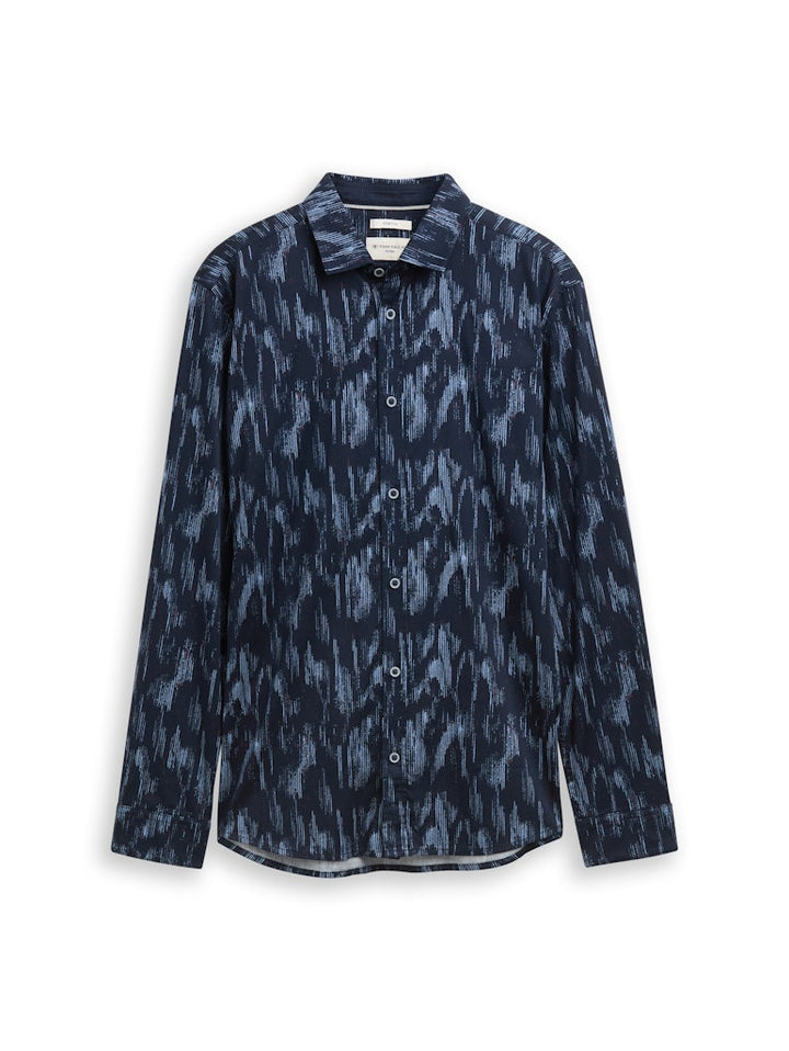 Aop Shirt L/s - Blauw Dessin