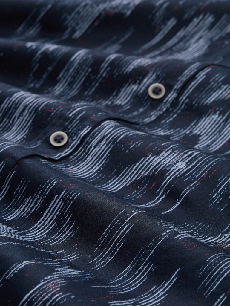 Aop Shirt L/s - Blauw Dessin