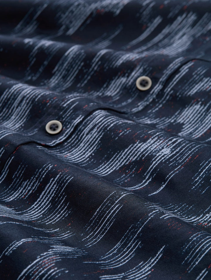 Aop Shirt L/s - Blauw Dessin