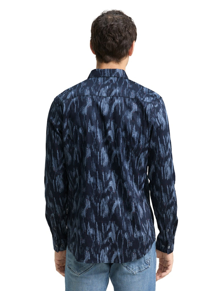 Aop Shirt L/s - Blauw Dessin