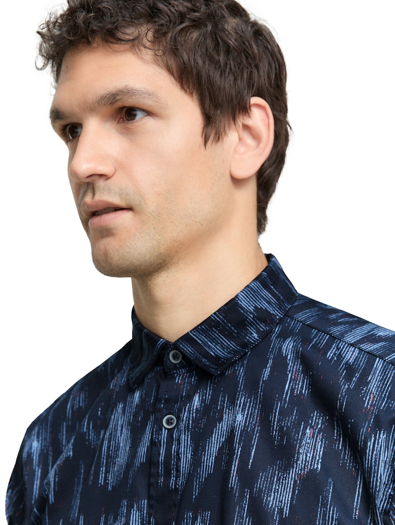 Aop Shirt L/s - Blauw Dessin