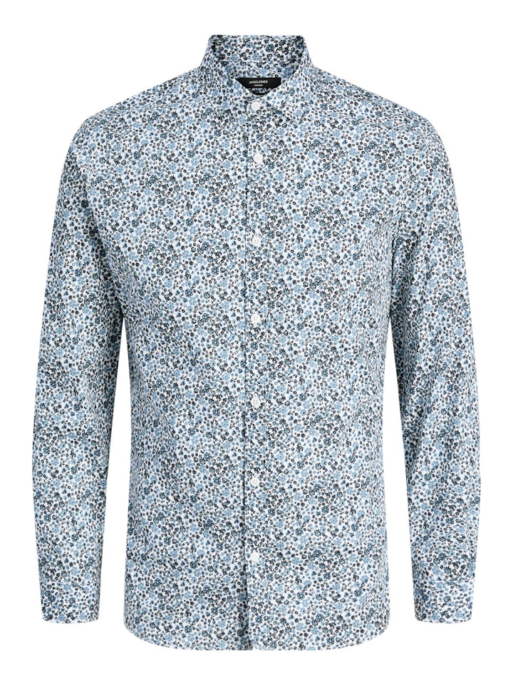Jprblablackpool Stretch Aop Ls Shirt Sn - Blauw Dessin