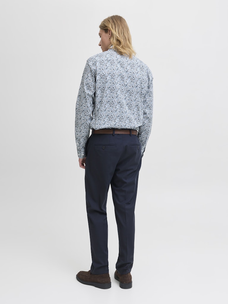 Jprblablackpool Stretch Aop Ls Shirt Sn - Blauw Dessin