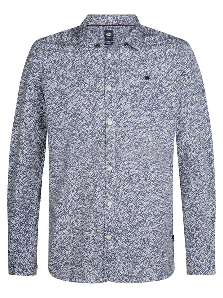 Men Shirt Long Sleeve Aop - Blauw Dessin