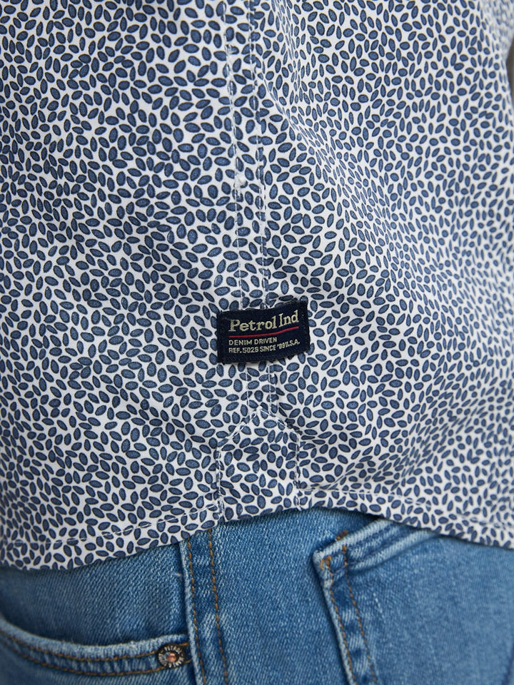 Men Shirt Long Sleeve Aop - Blauw Dessin