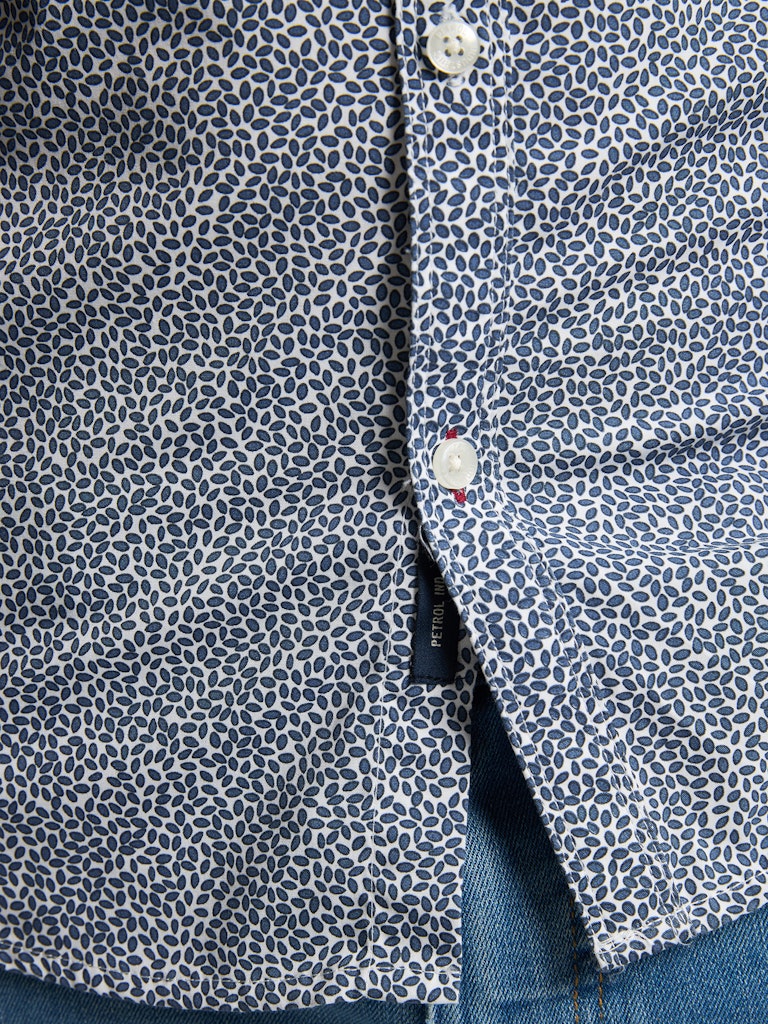 Men Shirt Long Sleeve Aop - Blauw Dessin