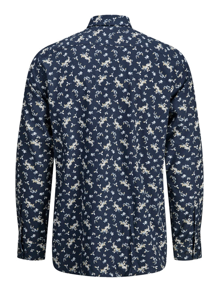 Jprblayork Print Dobby L/s Shirt - Blauw Dessin