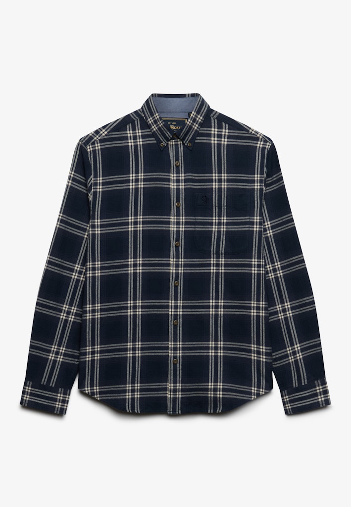 Long Sleeve Cotton Lumberjack Shirt - Blauw Dessin