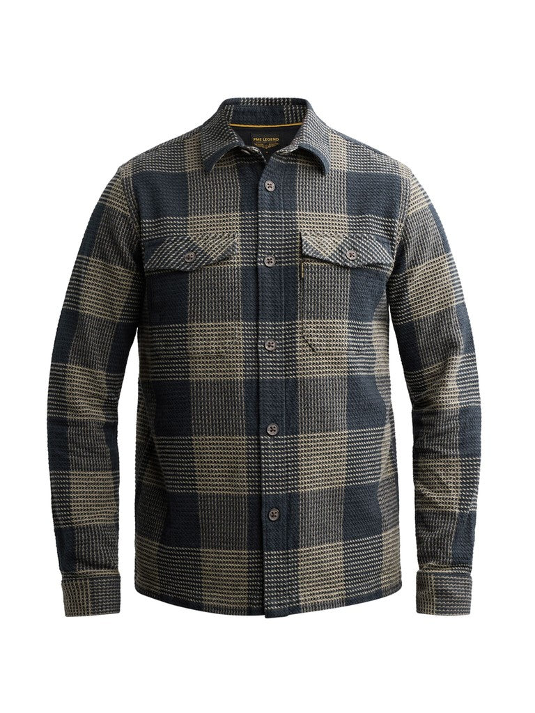 Long Sleeve Shirt Structure Yarn D - Blauw Dessin