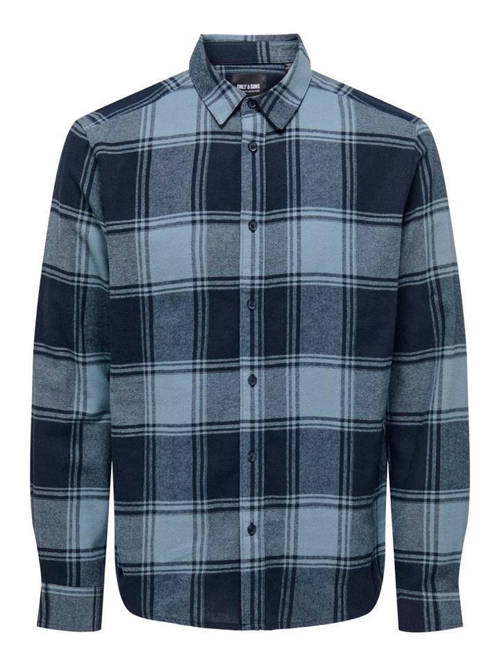 Onsgudmund Ls Checked Shirt Noos - Blauw Dessin