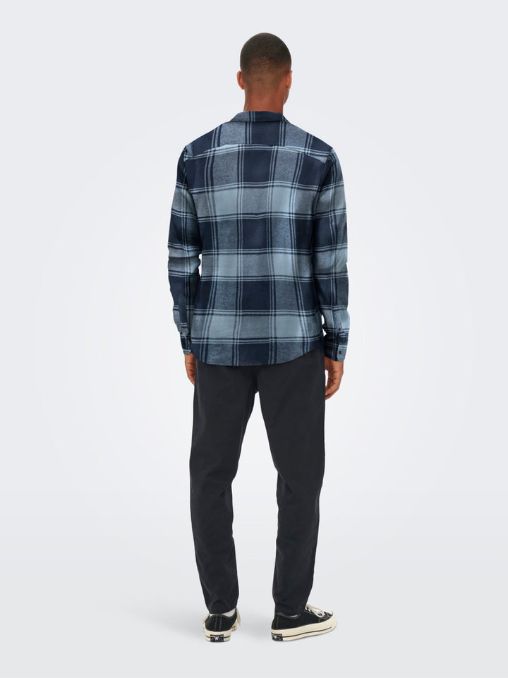 Onsgudmund Ls Checked Shirt Noos - Blauw Dessin