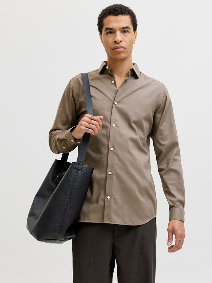 Jprblaparker Shirt L/s Noos - Bruin