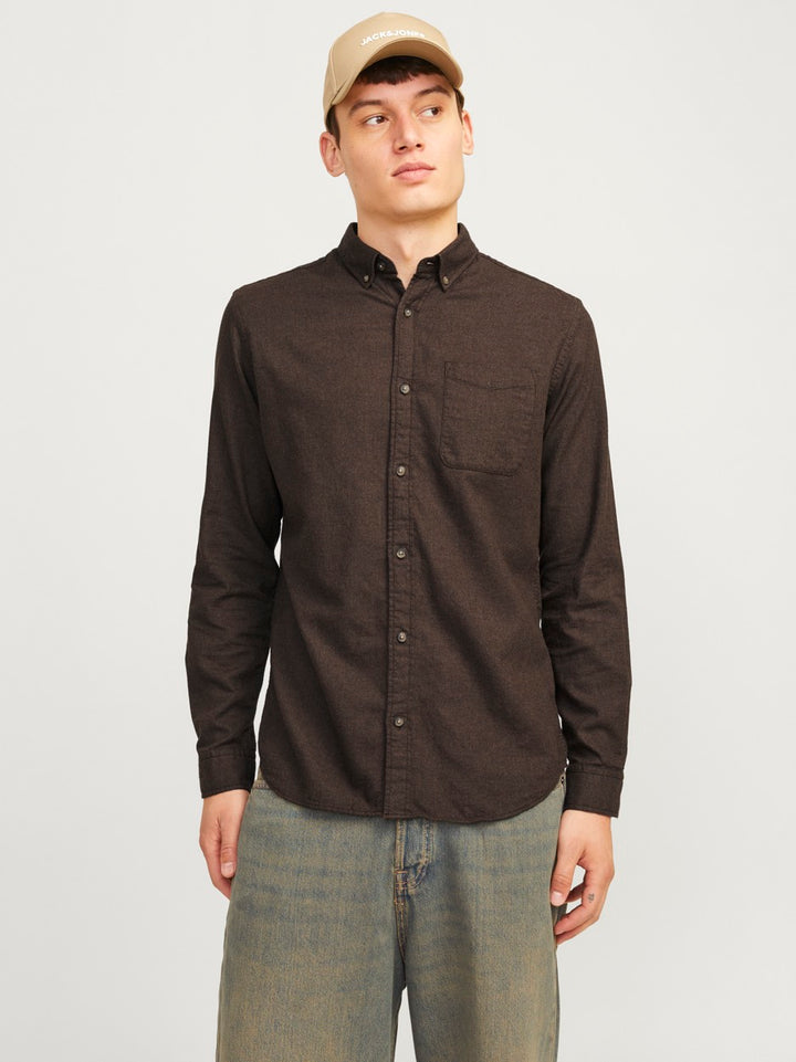 Jjeclassic Melange Shirt Ls Noos - Bruin