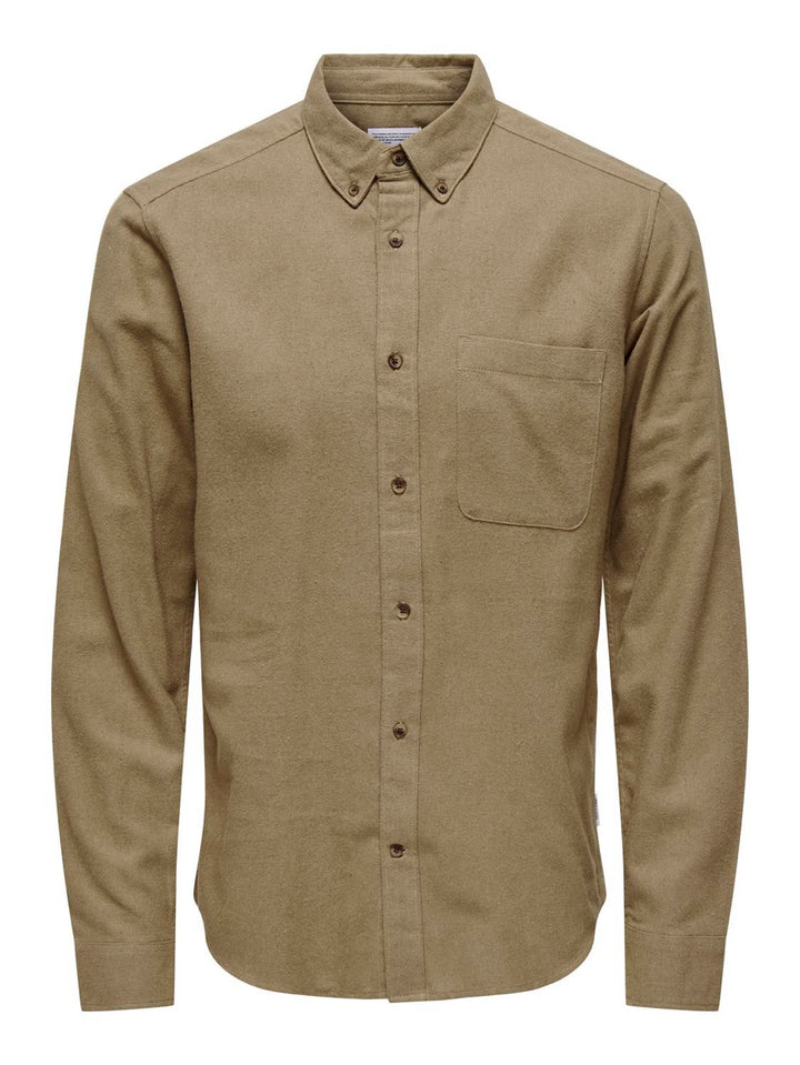 Onsgudmund Slim 1-pkt Solid Shirt N - Licht Bruin