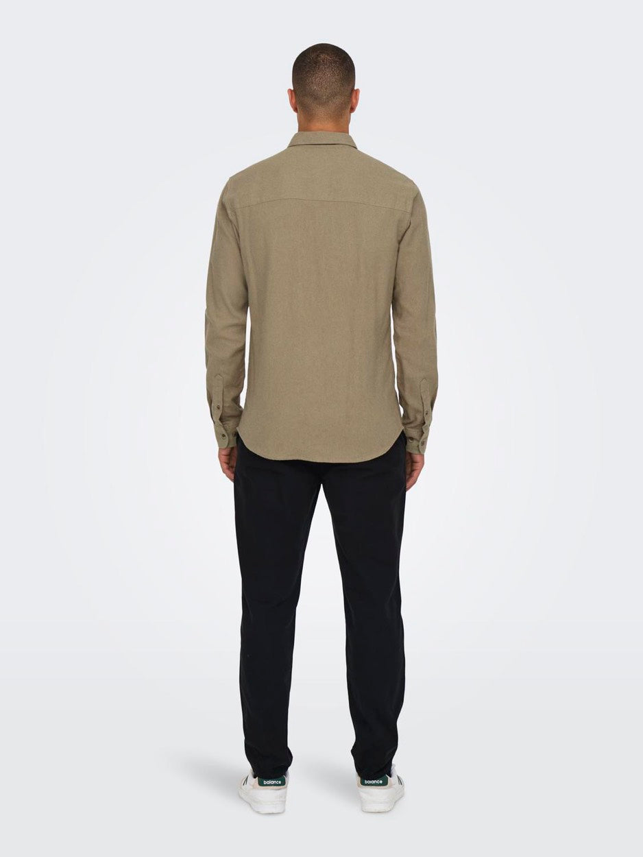 Onsgudmund Slim 1-pkt Solid Shirt N - Licht Bruin