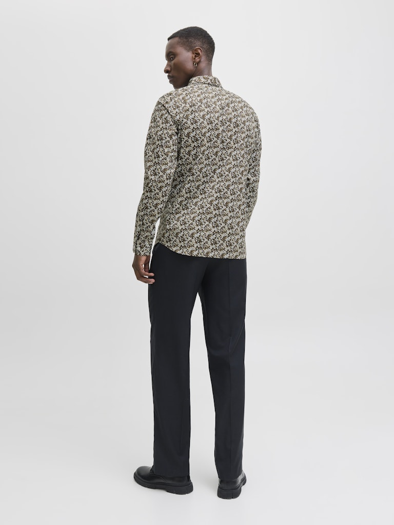 Jprblablackpool Stretch Aop Ls Shirt Sn - Bruin Dessin