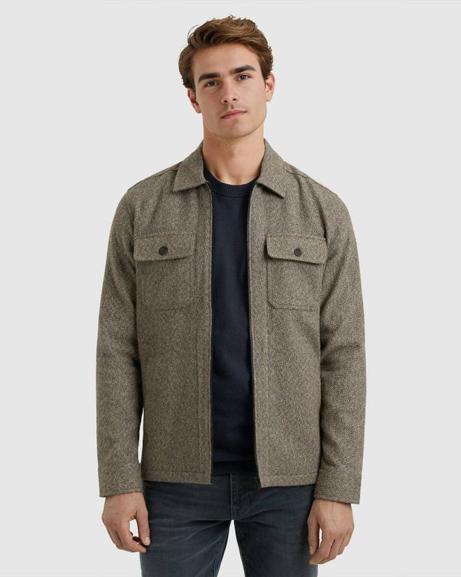 Long Sleeve Shirt Solid Brushed Mo - Bruin Dessin
