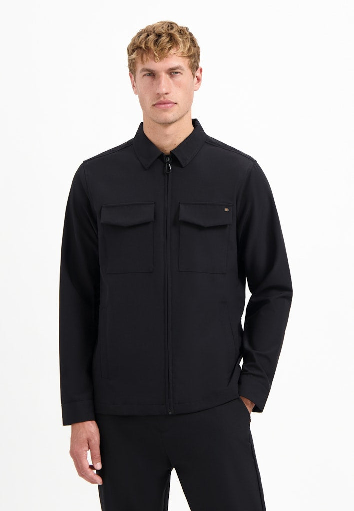 Overshirt Full Zipper Stretch Sedoc - Zwart