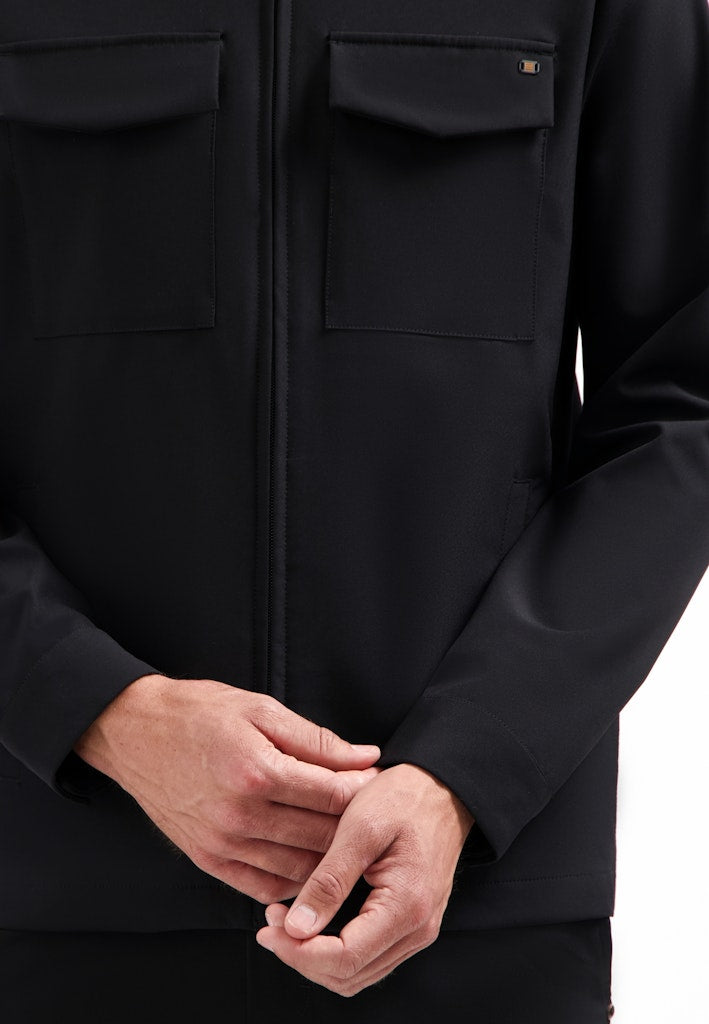 Overshirt Full Zipper Stretch Sedoc - Zwart