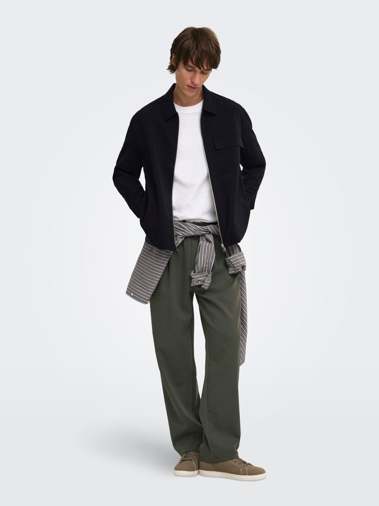 Onswill Reg 0292 Zip Overshirt Frml Noos - Zwart