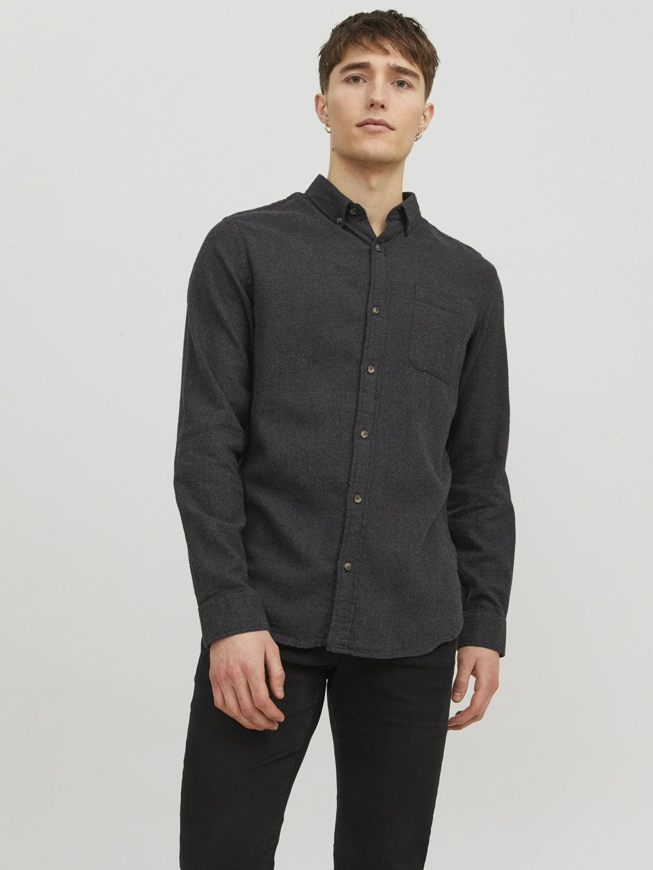 Jjeclassic Melange Shirt Ls Noos - Antraciet