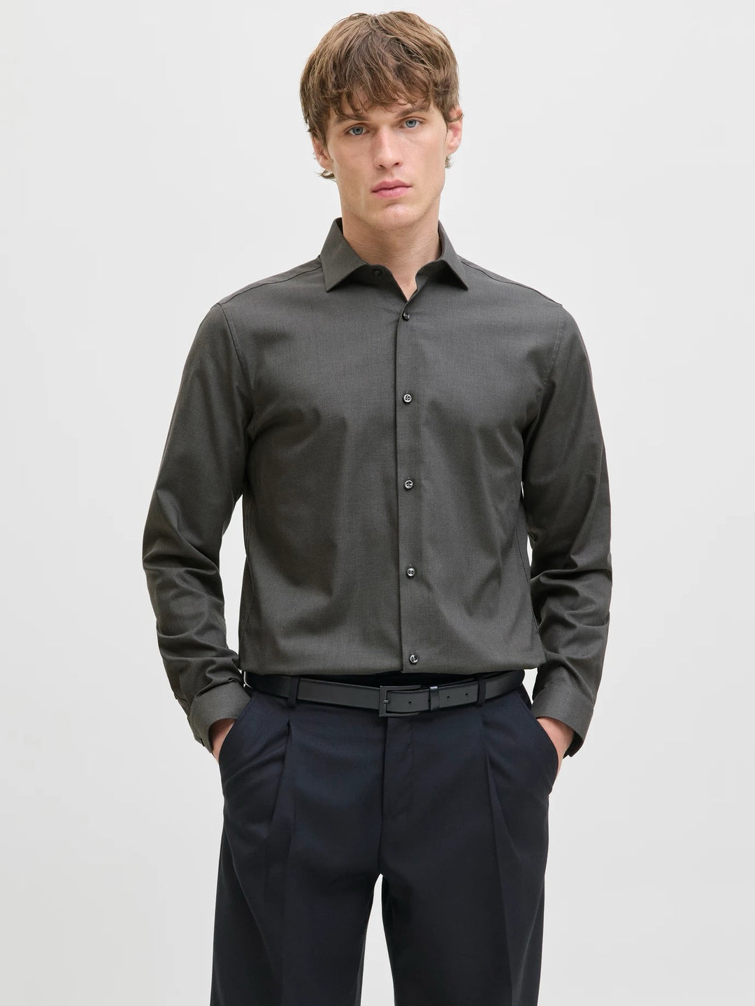 Jprblaparker Shirt L/s Noos - Antraciet
