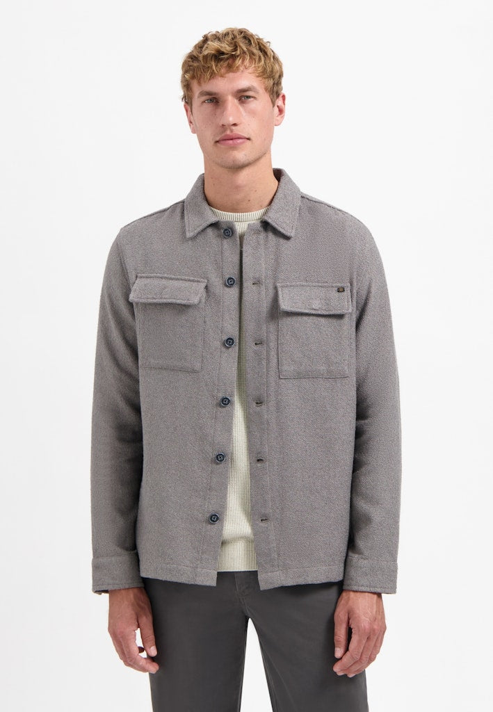 Overshirt Full Button Stretch - Grijs Melee